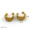 Europa y Estados Unidos INS red net nueva moda pendientes simple acero inoxidable C semicírculo bola de acero 18K pendientes pendientes damas