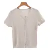 Nuevo cárdigan de verano fino de Tencel Lyocell antiarrugas de manga corta para mujer, chaqueta versátil con cuello de tijera, top de camiseta de punto