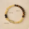 Nuevo Pulsera de Cuarzo Dorado Rutilado Natural y Ojo de Tigre Estilo Chino Pixiu Diseño de Nicho Moda Estilo Lujo Ligero Pulsera de Círculo Único Suministro
