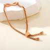 Corrente redonda cobra coreana de aço inoxidável 3,2MM aço titânio feminino coração de pêssego Coringa pulseira de aço titânio fabricantes femininos atacado à pronta entrega