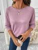 Camiseta de Punto de Manga Larga Casual Nueva de Color Sólido para Mujer, Top Corto, Otoño e Invierno Transfronterizo Europeo y Americano