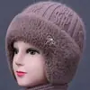 Moda de invierno gorro de lana grueso y cálido con forro polar para ancianos para mujeres, mamá, sombrero para mediana edad y ancianos