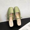 Jin Bukang [Colección Popular] Nuevas Zapatillas de Mediodía Estilo Chino Nuevo para Mujer Ropa de Exterior Verano Nuevas Sandalias Estilo Nacional con Falda
