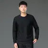 Sudadera Casual para Hombre Otoño Ropa Deportiva para Hombre Cuello Redondo Sudadera Superior Camisa Base Forrada de Polar para Hombre Chaqueta Texturizada 03