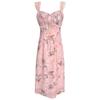 Retro Nuevo Estilo Nacional Chinoiserie Elegante Elegante Deseo Puro Sexy Femenino Cintura Adelgazante Look A-Line Vestido de Tirantes Verano
