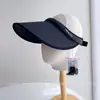 Chapéu Aberto Fashion e Versátil com Bordas Contrastantes para Mulheres, Chapéu de Sol Protetor UV para Uso Externo no Verão, Chapéu de Sol para Férias e Deslocamento