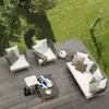 Sofá de Exterior Nórdico Designer Pátio Jardim Exterior Varanda Dupla Sofá de Rattan Apartamento Pequeno Cama de Sala Lazer