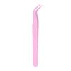 Pinzas 113 para pestañas postizas largas con punta curva puntiaguda de acero inoxidable rentables pinzas tamaño pequeño clip de pluma dorado pinzas de regalo gratis rosa