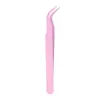 113 Cílios Postiços Longos Pinça de Cotovelo Pontiaguda Pinça de Aço Inoxidável Custo-Benefício Pequeno Clipe de Pena Dourado Pinças de Presente Rosa