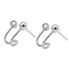 Aretes de Gancho Curvo de Doble Capa con Diamantes Pequeños de Plata Esterlina S925 Estilo Coreano Joyería Elegante Personalizada Aretes Versátiles Accesorios para Mujer