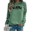 Sudadera Redonda con Estampado de Alaska para Mujer, Exportación Transfronteriza de Amazon, Talla Europea Versátil