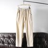 ¡Estilo minimalista japonés! 30 lino 70 algodón! Pantalones casuales rectos para hombre de verano, ligeros, transpirables, con cintura elástica y punta recta