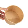 Tigelas de Papel Kraft Impressíveis para Atacado, Tigelas de Papel para Embalagem, Tigelas Redondas para Sopa, Recipientes para Sopa, Caixas para Fast Food, Descartáveis para Levar de Grau Alimentício