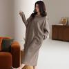 Chun Baifen - Camisón nuevo con almohadilla para el pecho para mujer, de algodón, de manga larga, a rayas, para primavera y otoño, ropa exterior larga, ropa para el hogar