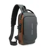 Bolsa de Peito Masculina Antifurto com Cadeado de Combinação Mochila Pequena Casual Esportiva Bolsa Transversal de Ombro Bolsa para Carro Bolsa de Ombro Fashion