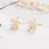 Brincos de Pedra Olho de Gato, Brincos de Clipe Elegantes, Novos Brincos de Flor 2022, Brincos Estilo Coreano Delicados para Mulheres, Design Único