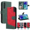 Funda de cuero para teléfono móvil Samsung A55, funda protectora con tarjetero de tres colores, color rojo arroz A3, Google 9Pro