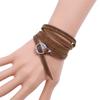 Estilo punk europeo y americano moda simple pulsera de cinco círculos con palabra prensada pulsera de cuero vacuno ropa de hombre cinturón versátil mujer