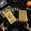 Em estoque atacado preto cool dourado cartão de tarot cor 78 tarot PVC plástico à prova d'água carta de jogo de tabuleiro