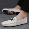 Al por mayor Zapatos de Beanie Transpirables Antideslizantes de Moda Otoñales para Hombre Zapatos de Cuero Genuino para Hombre Suela Blanda Superficie Suave Mocasines Casuales
