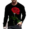 Camiseta Masculina de Manga Longa com Estampa Digital de Caveira, Absorvente de Suor, Respirável, Gola Redonda, Camiseta de Manga Curta para Homens