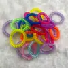 Pulsera Estandar de Colores Negro Cordón de Teléfono Goma para el Cabello Siete Colores Fluorescente Colorido Resorte Colorido Cuerda para el Cabello de Resorte Anillo de Plástico con Resorte para Mujer