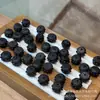 Sándalo Negro Mantra de Nueve Caracteres, Accesorio Versátil para Manualidades, Cuentas Espaciadoras para Pulseras DIY, Colgante de Cuerda Trenzada, Accesorio Creativo