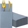 Servilletas Desechables para Bodas y Cenas en Restaurantes Occidentales más Vendidas de Amazon con Cuchillo y Tenedor Integrados, Servilletas de Papel Libres de Polvo Color Azul Grisáceo