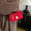 Bolso Cruzado de Otoño Diagonal Moda 2026 Cadena para el Trabajo Hombro Único Terciopelo Patrón de Diamante Bolso de Mano Nicho Gamuza Coreano Nuevo Estilo Mujeres Japonesas