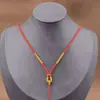 Cordón Sencillo 2mm Jade Dorado Jade de Cera Colgante Colgante Cuerda de Paja Ajustable para Hombres y Mujeres
