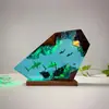 Lámpara de Resina y Madera de Tiburón Martillo y Buceador Decoración de Muebles Antiguos de Resina Epoxi Regalo Personalizado para Él
