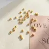 Cuentas espaciadoras de forma irregular color cobre chapadas en oro de 18k con agujeros rectos para pulseras, collares y pendientes hechos a mano de bricolaje, materiales y accesorios