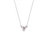 Collar de Corazón con Lazo de Plata Pura S999 de Gama Alta para Mujer, Princesa Fugitiva de Lujo Ligero, Cadena para Clavícula de Chica Linda Dropshipping