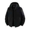 Chaqueta Exterior de Polar con Cuello Alto para Hombre, Engrosada, Almacenamiento de Calor, Bloqueo de Temperatura, Chaqueta para Montañismo al Aire Libre, Forro, Cárdigan Cálido de Otoño e Invierno