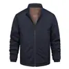 Calidez de Otoño e Invierno Chaqueta con Solapa para Papá de Mediana Edad y Personas Mayores Ropa de Invierno Hombres de Mediana Edad Engrosada con Felpa Suelta Abrigo de Abuelo