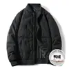 Chaqueta de Plumón para Hombre Enbu Otoño/Invierno Color Sólido Casual Versátil Juvenil Abrigo Cálido Cuello Alto Chaqueta de Moda