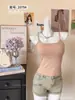 Estilo popular: Busto Expansivo e Cheio em Estilo Cartoon, Lindo Top Regata sem Costas com Bojos, Caimento Justo, Sexy, Simples, Cor Sólida, Top Regata Casual