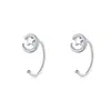 Gancho de oreja de gato hueco de plata pura S999 diseño de nicho pendientes de plata de ley para el cuidado del oído sin molestias pendientes de recogida tachuela de cartílago para mujeres