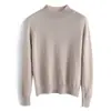 Tricô Novo de Gola Alta Meia-altura Feminino Outono Inverno Estilo Curto Pulôver Cor Sólida Suéter Solto Camada Base Engrossada Customização Transfronteiriça
