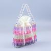 Bolsa Arco-Íris com Contas Feita à Mão Bolsa de Mão Feminina Bolsa Alto Valor de Cor Retrô Celebridade da Internet Comutador Pura Artesanal Tecida Bolsa para Celular