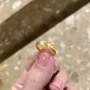 Anillo de ojo de gato con destellos dorados nuevo para 2024, anillo liso de oro de 24 quilates para mujer, anillo duro de oro 5D liso, un par de anillos para amantes