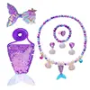 Comércio Exterior Transfronteiriço Moda Infantil Vestido Princesa Sem Mangas Moderno Cauda de Peixe Saia Longa Meninas Sereia Pequenas Mangas Voadoras Vestido de Lantejoulas
