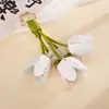 Dopamina Bolso Colgante de Flor de Tulipan Tejido a Mano en Cuero Colgante para Celular Llavero Colgante Estilo Niche Miu