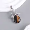 Colgante de Cristal de Piedra Natural Transfronterizo Europeo y Americano Alas de Ángel Collar con Colgante de Ángel Colgante Texturizado en Forma de Gota de Agua Venta al por Mayor