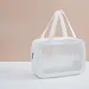 Bolsa de Higiene Pessoal Portátil Transparente Fosca à Prova d'Água Espessa de Grande Capacidade Estilo Coreano Saco de Maquiagem à Prova de Poeira