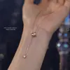 Colar S999 Prata de Lei Cintura Fina para Mulheres com Design de Pingente Longo, Corrente de Clavícula Exquisita de Luxo Leve de Alta Qualidade