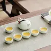 Juego de té Kung Fu de seis tazas con logo personalizado y tetera Xishi, juego completo en caja de regalo para eventos y como recuerdo