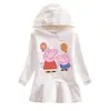 Vestido Suéter com Capuz Novo para Crianças Outono e Primavera 2023 Desenho Menina Bebê Transfronteiriço Casual Estilo Ocidental