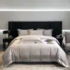 Juego de Ropa de Cama de Cuatro Piezas de Algodón de Fibra Larga de Gama Alta, Ropa de Cama de Lujo Ligero 100% Algodón Puro, Juego de Sábana y Funda Nórdica, Juego de 4 Piezas en Caja de Regalo