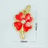Ventas Directas de Fábrica, Al por Mayor en Stock, Collar Colgante Microincrustado de Cobre, Flor de Trébol de Cuatro Hojas Accesorios de Colgante Individual para Joyería DIY